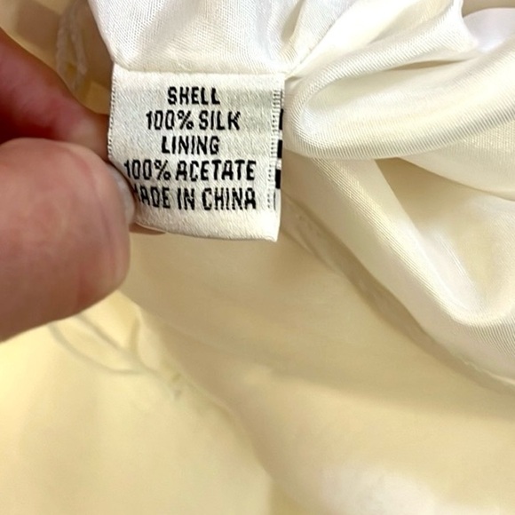 VTG Lillie Rubin, Elegant Silk Palazzo Pants, White,SINGLE Layered Leg, Size 10 - Picture 7 of 13